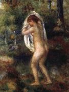 Pierre Renoir Young Girl Undressing painting
